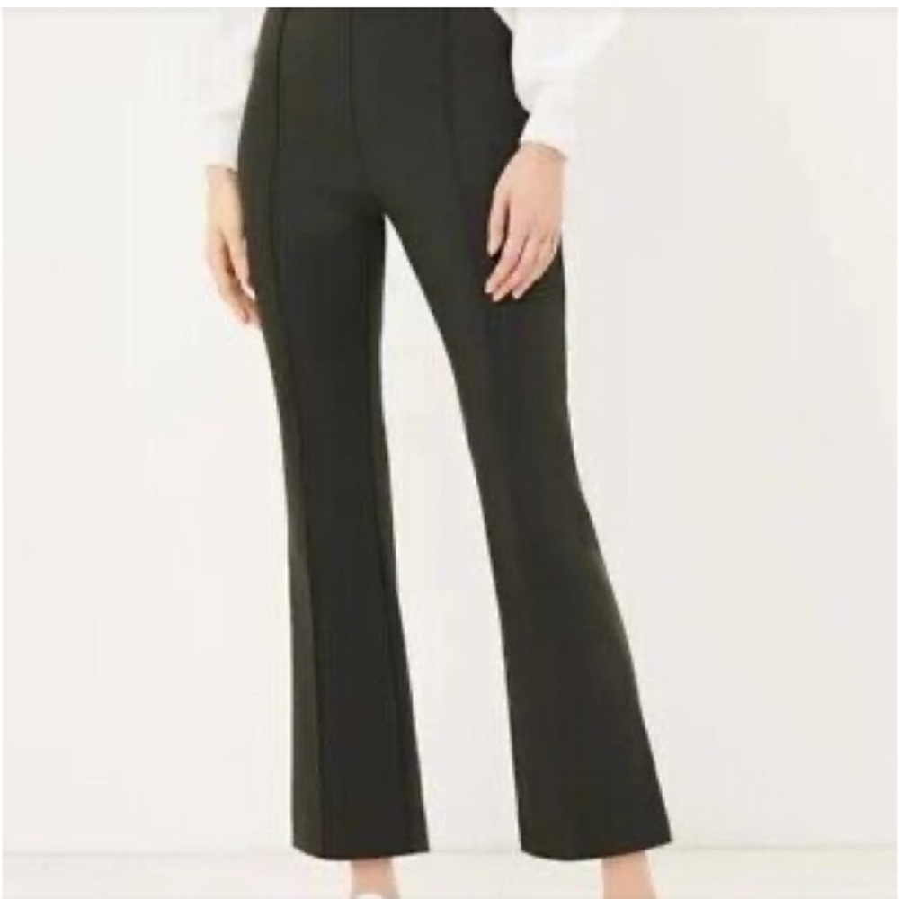 LOFT Seamed High Waist Curvy Kick Flare Pant, Olive Green